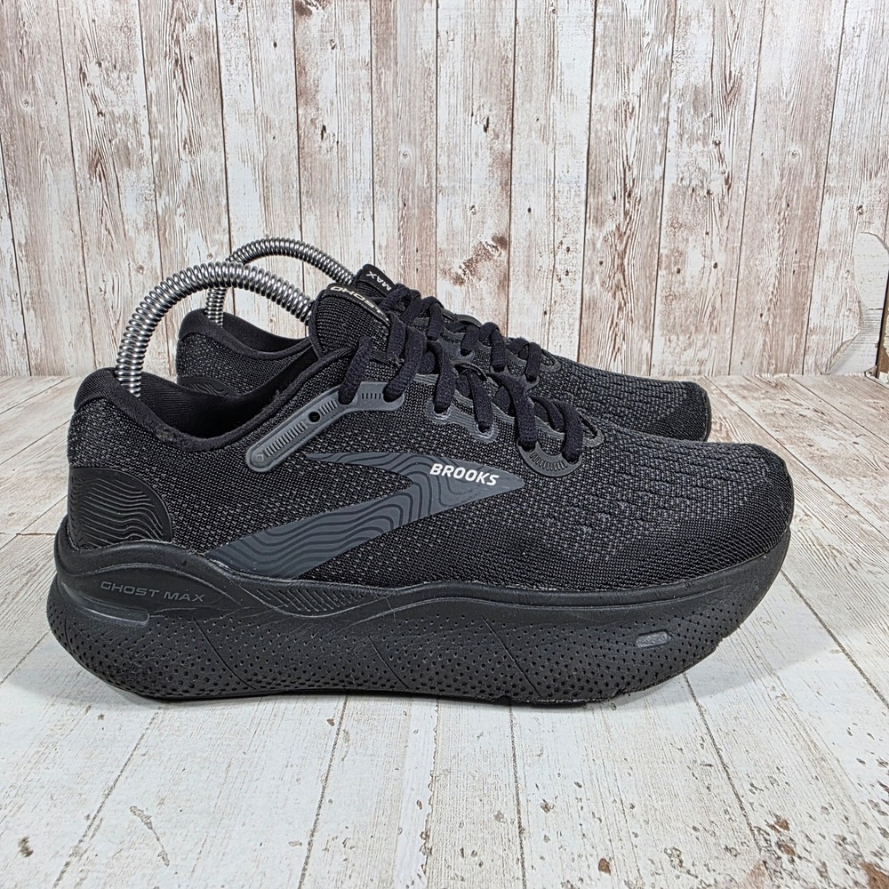 Brooks Ghost Max Womens 7.5 Black Running Shoes 1203951B020 Triple Black Sneaker